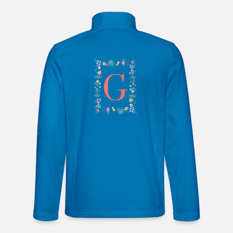Floral initials "G", letters monogram - Unisex Softshell Jacket - light blue