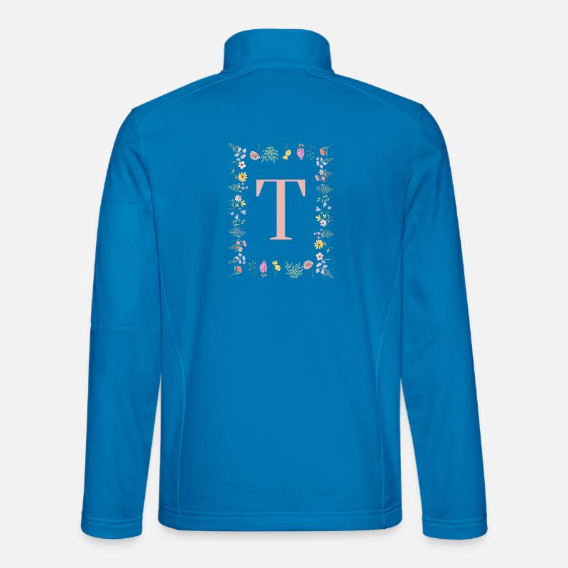 Floral initials "T", letters monogram Unisex Softshell Jacket