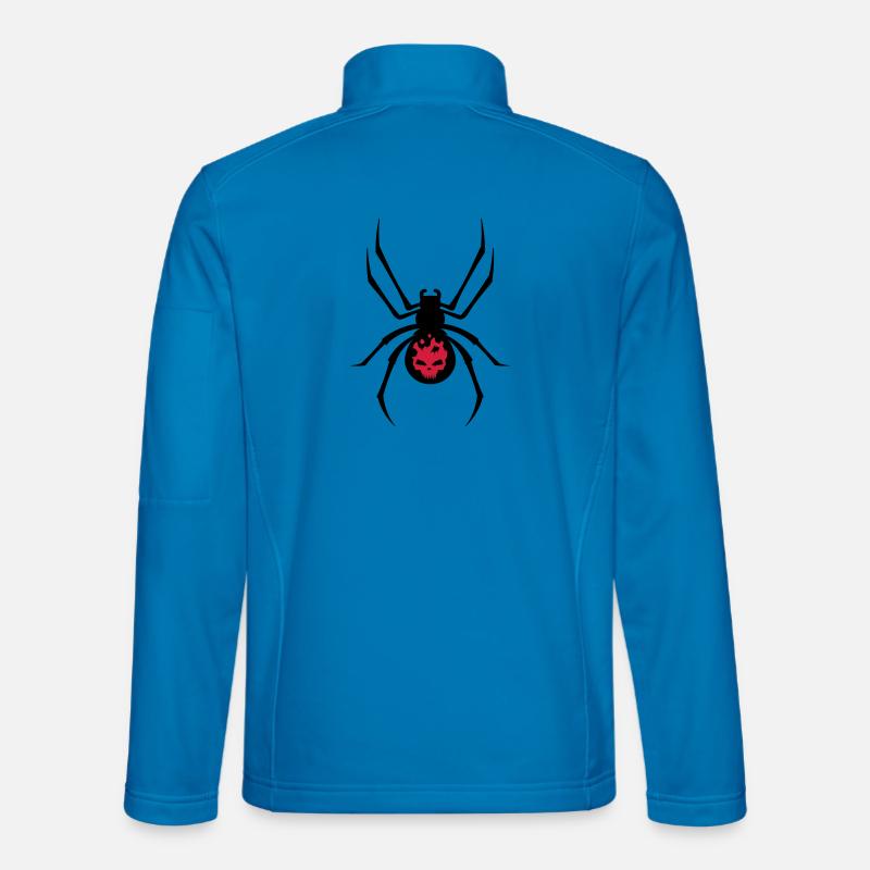 Schwarze Spinne mit Skull Muster - Unisex Softshelljacke - Lichtblau
