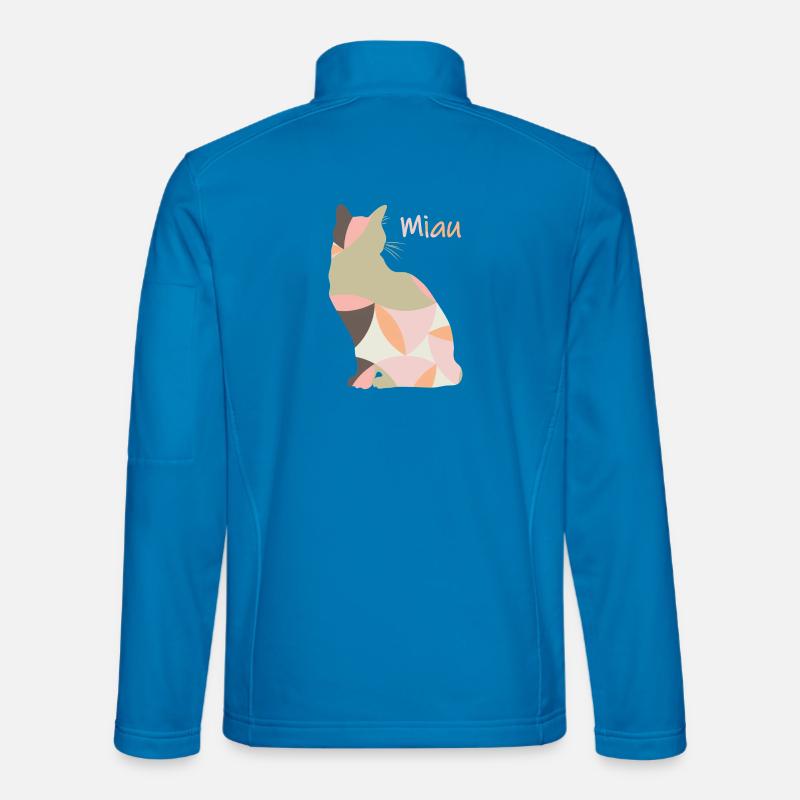 Meow - Cat - Abstract - Unisex Softshell Jacket - light blue