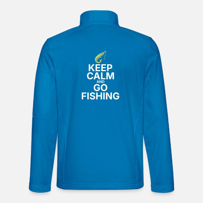 Keep Calm and Go Fishing - Unisex Softshelljacke - Lichtblau