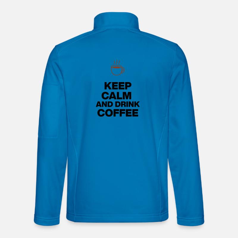 KEEP CALM AND DRINK COFFEE, COFFEE JUNKIE GIFT Unisex Softshell Jacket