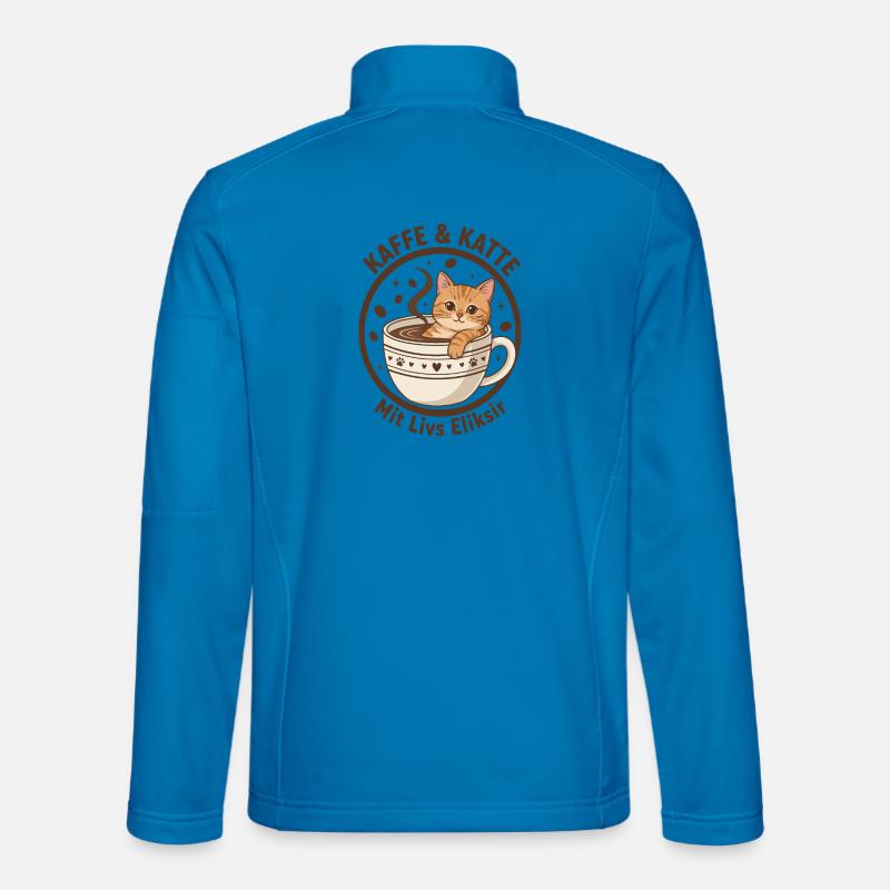 Coffee Cat in Cup: Purr Elixir - Unisex Softshell Jacket - light blue