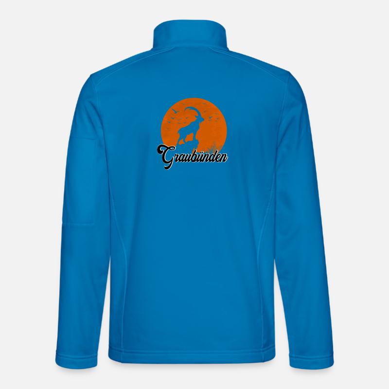Grey-banded moon silhouette - Unisex Softshell Jacket - light blue