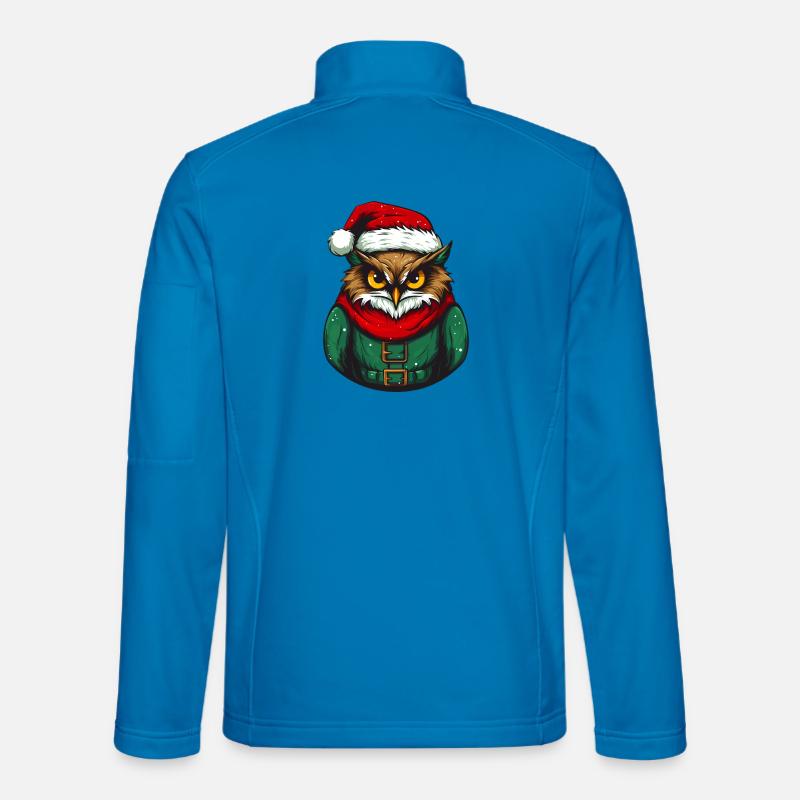Weihnachtseule im Grünpullover - Unisex Softshelljacke - Lichtblau