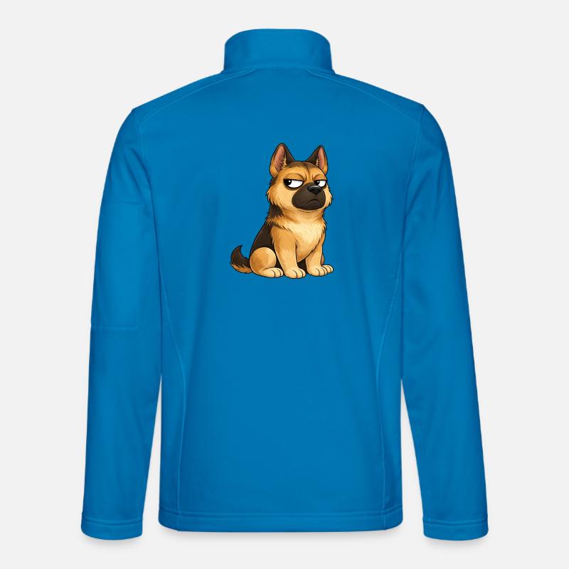 Cool Dog German Shepherd Skeptical Unisex Softshell Jacket