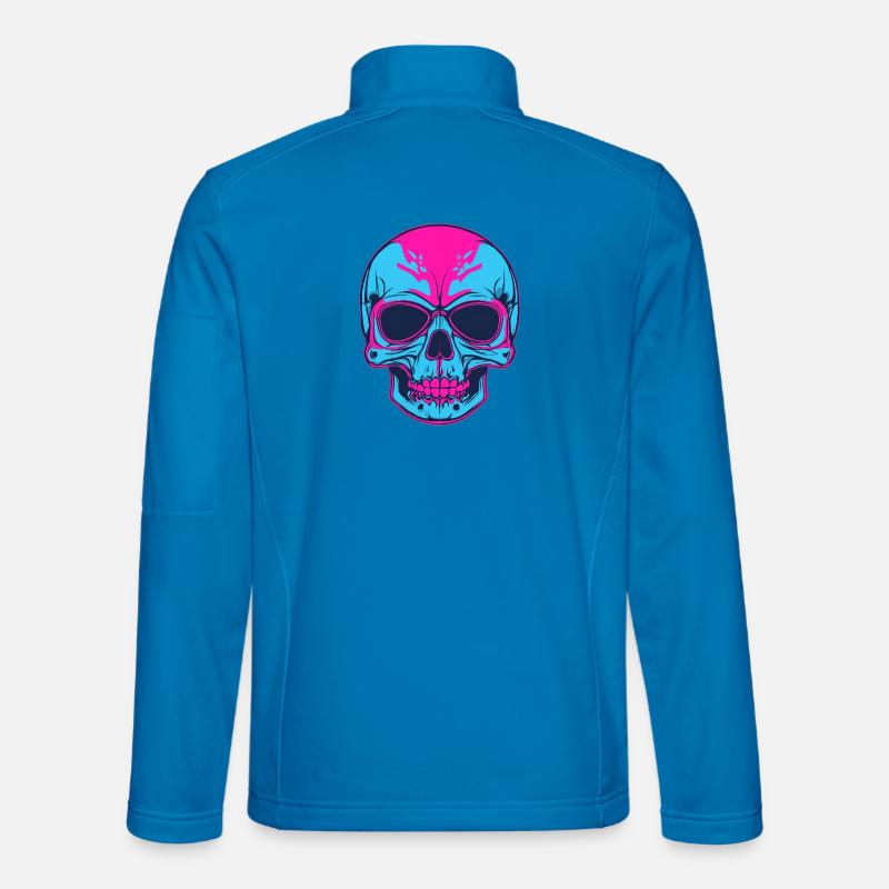 Neon Skull Pink Blue - Unisex Softshell Jacket - light blue