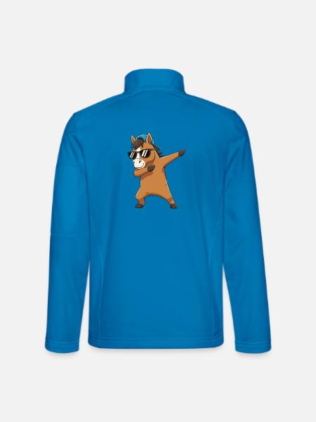 Cool Dabbing Horse Sunglasses Cartoon-Kunst - Unisex Softshelljacke - Lichtblau