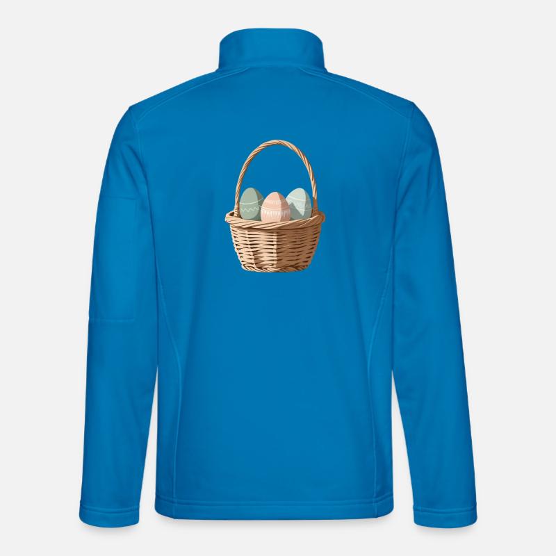 Pastell-Eier im Körbchen - Unisex Softshelljacke - Lichtblau