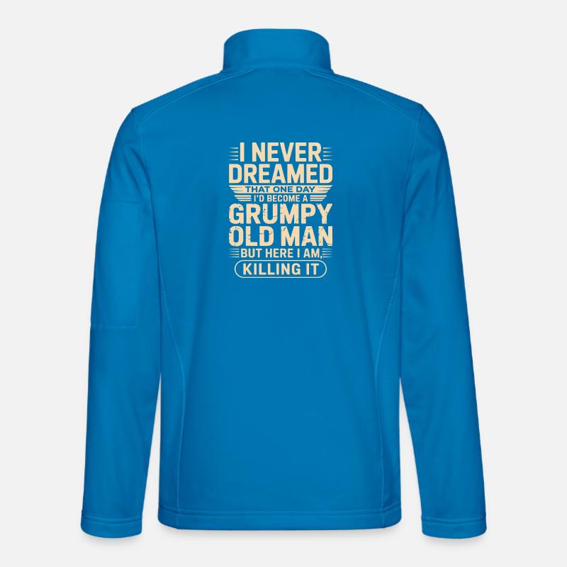Grumpy Old Man Quote Tee - Unisex Softshell Jacket - light blue