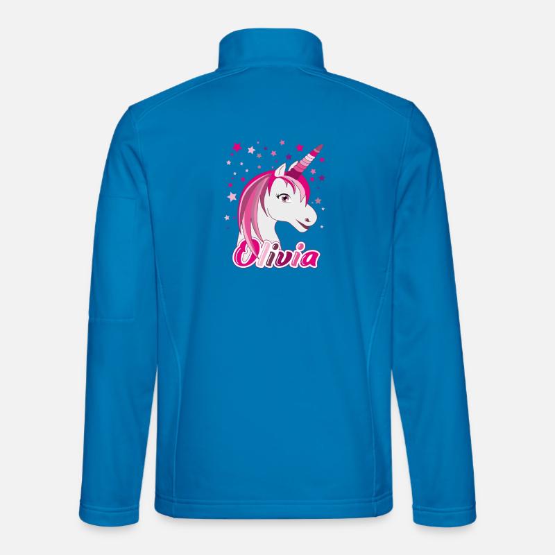 Olivia Einhorn, Mädchenname - Unisex Softshelljacke - Lichtblau