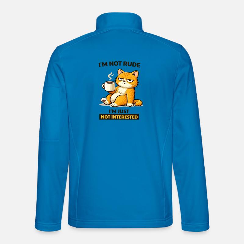 Grouchy Cat Coffee Attitude - Unisex Softshell Jacket - light blue