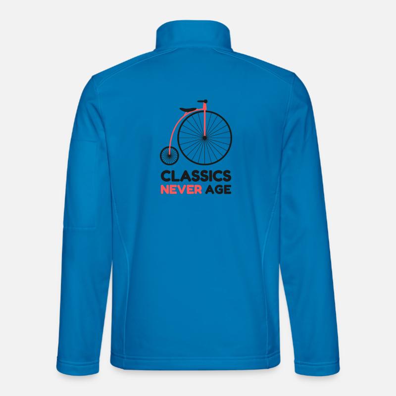 Classics Never Age Penny-Farthing Retro Cycling - Unisex Softshell Jacket - light blue