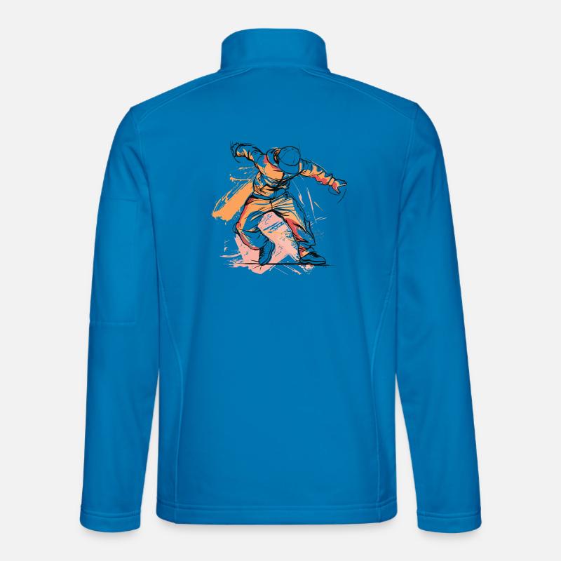 Breakdancer Drawing - Unisex Softshell Jacket - light blue