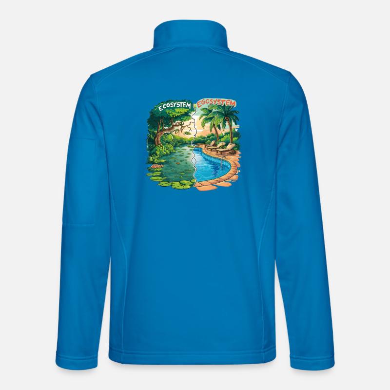 Ökosystem vs. Egosystem Umweltfreundliche Botschaft - Unisex Softshelljacke - Lichtblau