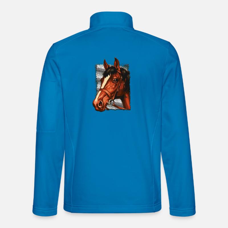 Tête de cheval rétro - cavalier - voltige - cavalier Veste en tissu softshell Unisexe