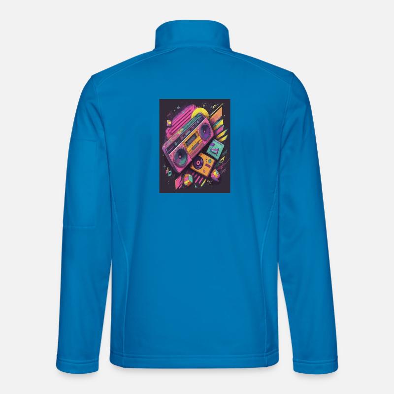 Vol rétro cosmique boombox à travers l’espace Veste en tissu softshell Unisexe