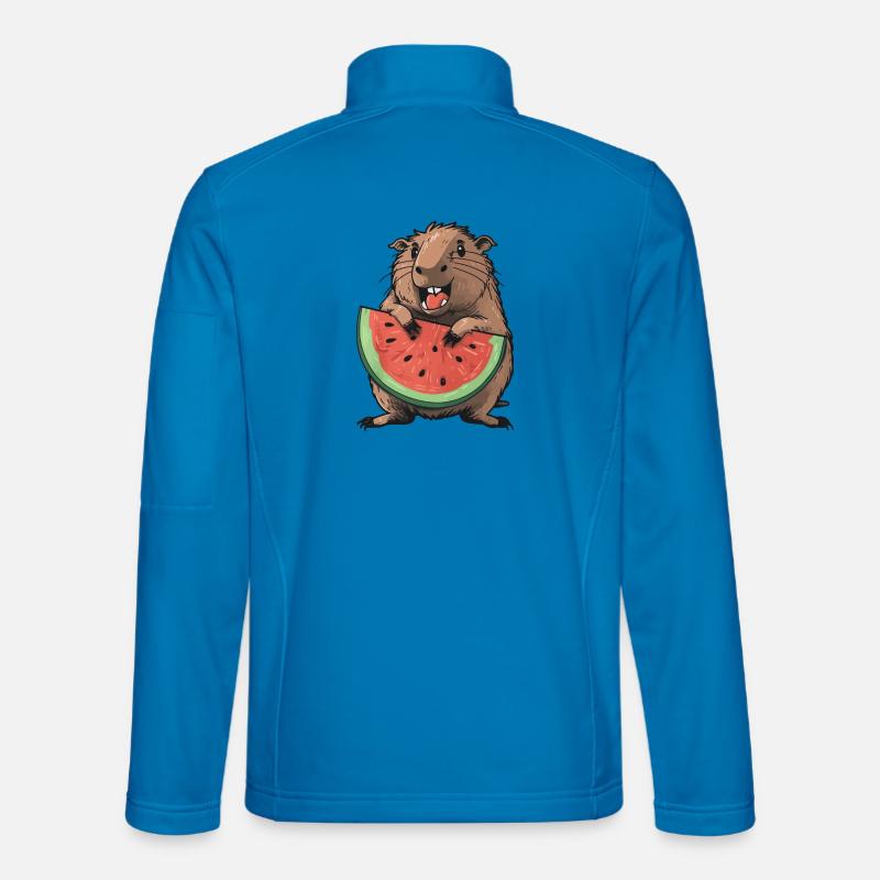 Capybara eating watermelon - Unisex Softshell Jacket - light blue