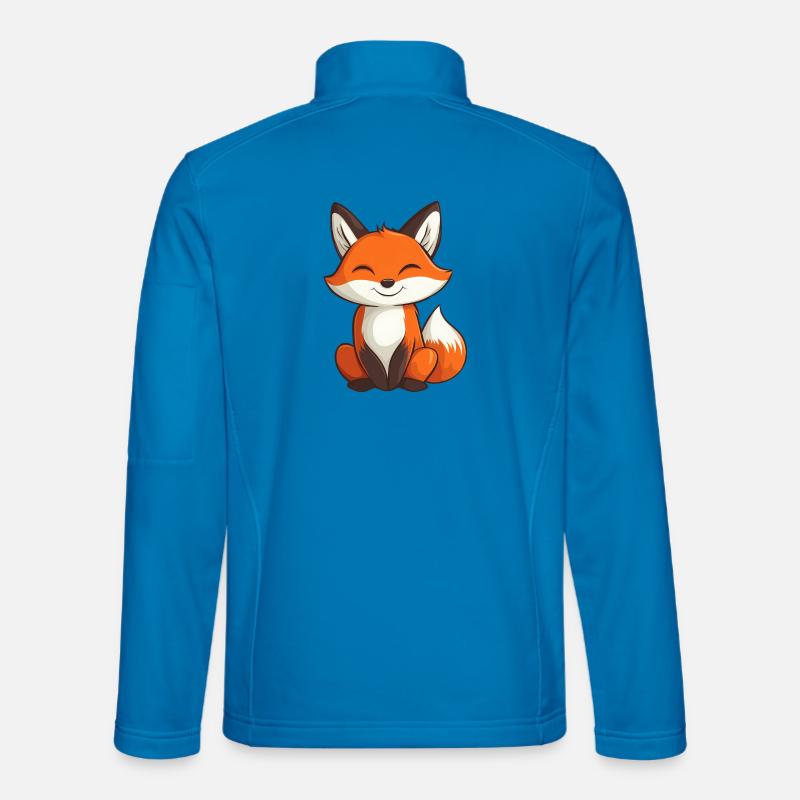 Renard mignon et heureux dans le style dessin animé Veste en tissu softshell Unisexe