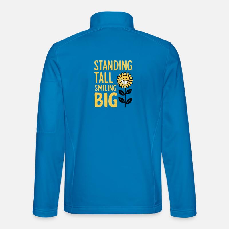 Standing Tall, Smiling Big - Unisex Softshell Jacket - light blue