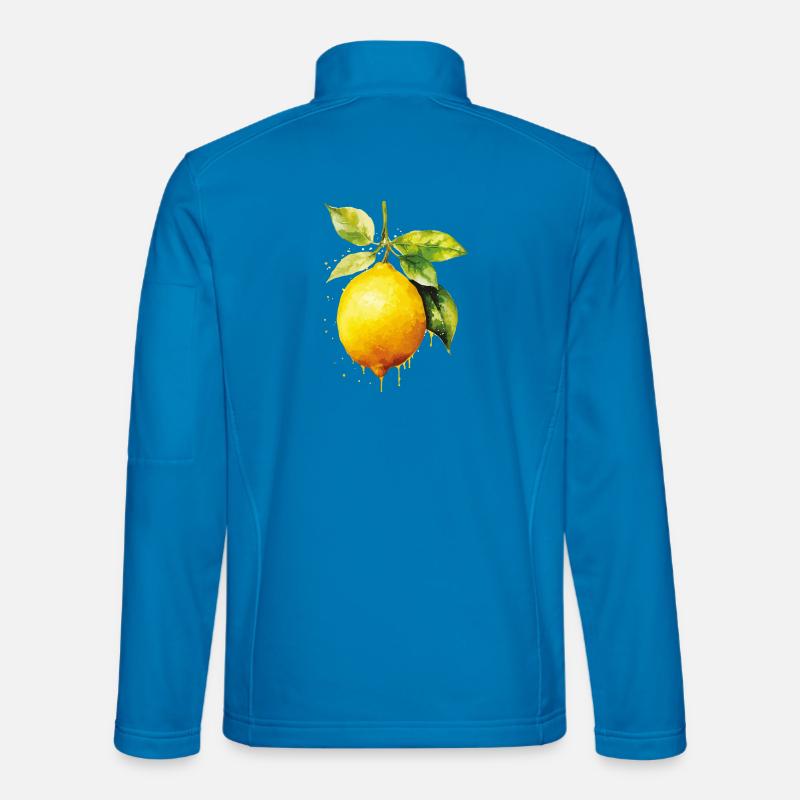 Zitronen in Wasserfarbenoptik - Unisex Softshelljacke - Lichtblau