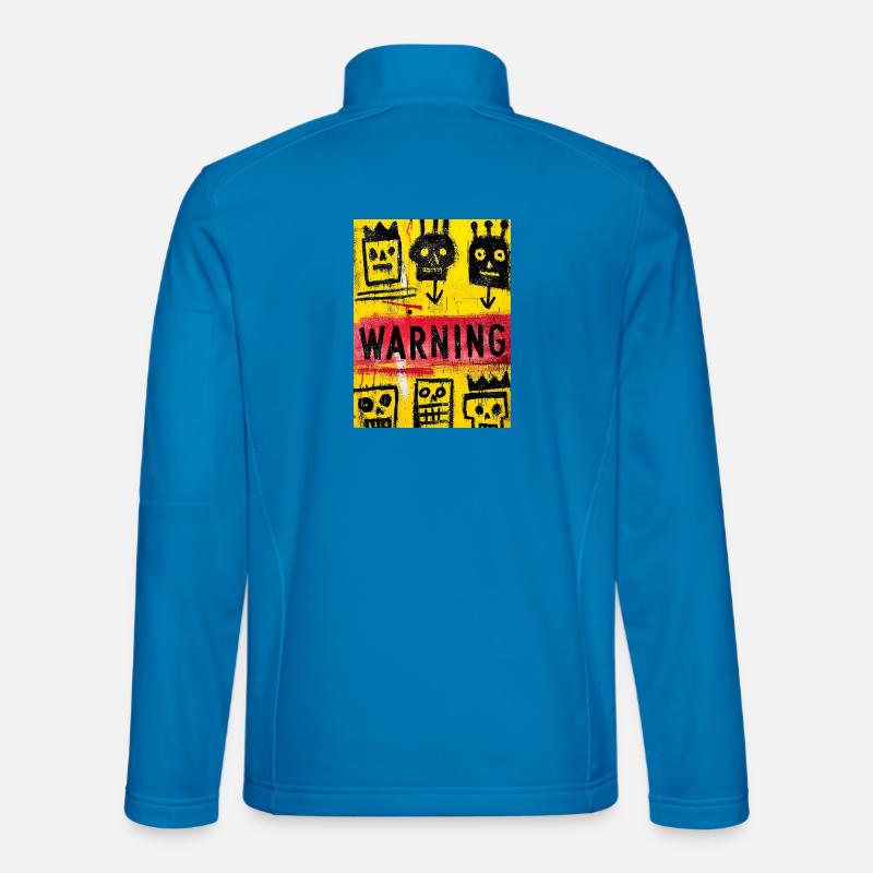 Expressionist Skull Art with Warning Message - Veste en tissu softshell Unisexe - bleu clair
