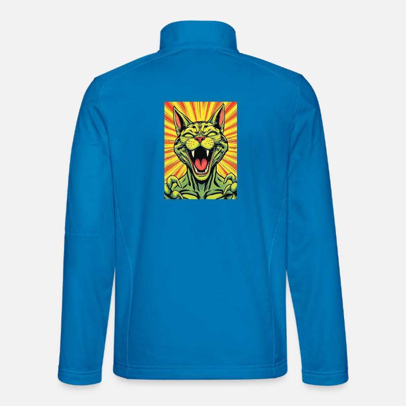 Lachende Katze Comicdruck - Unisex Softshelljacke - Lichtblau
