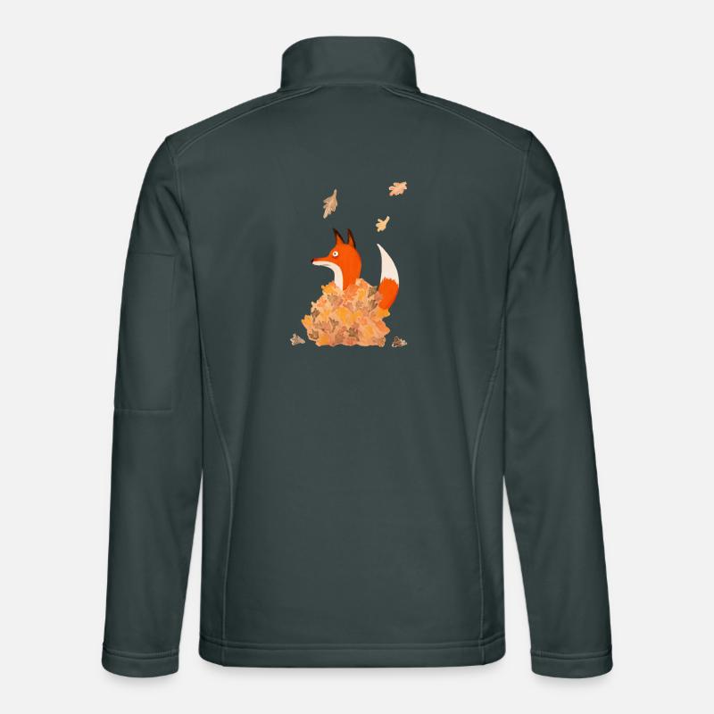 renard avec des feuilles Veste en tissu softshell Unisexe