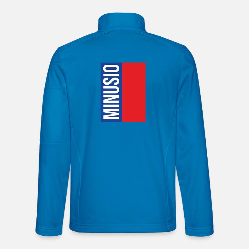 Minusio Vertical Typography Blue Red Unisex Softshell Jacket