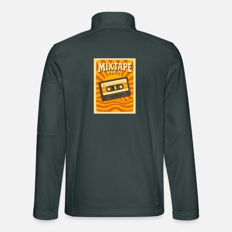 Retro-Mixtape-Illustration mit warmen Siebzigern Unisex Softshelljacke