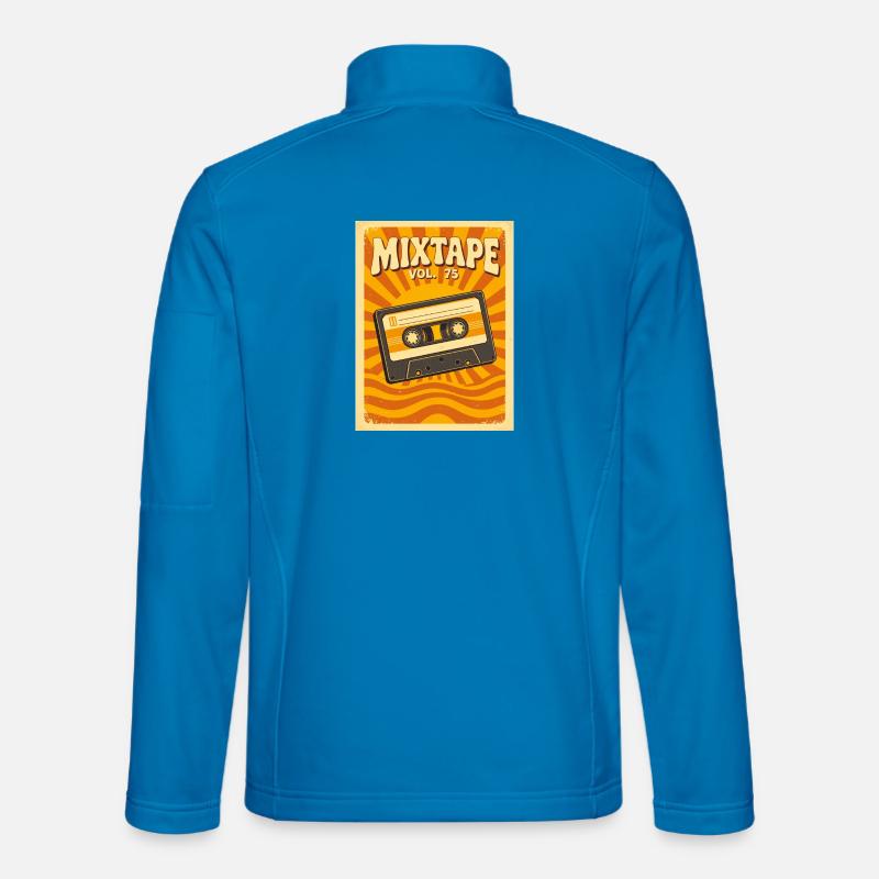 Retro Mixtape Illustration with Warm Seventies - Unisex Softshell Jacket - light blue