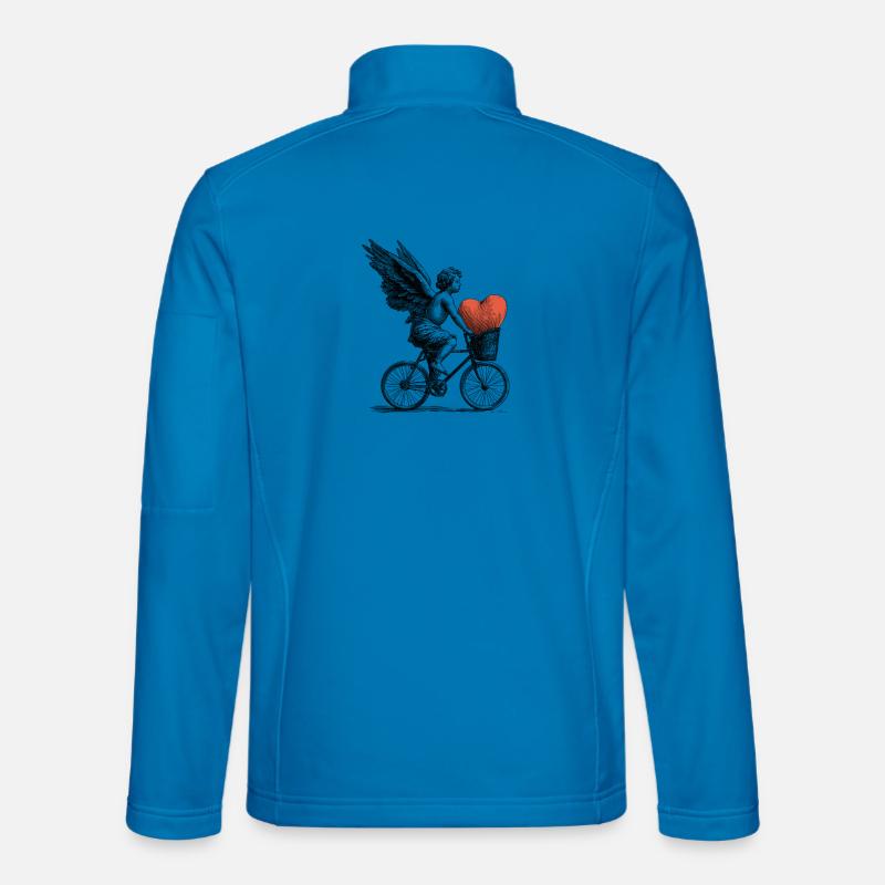 Heart Angel on Bicycle - Unisex Softshell Jacket - light blue