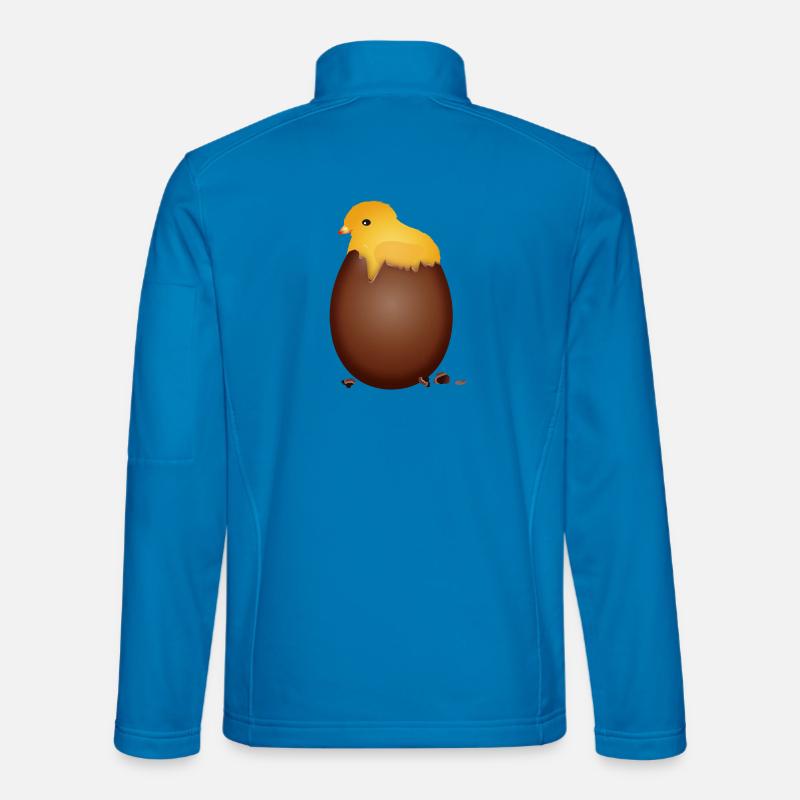 Chocolate Easter Egg with Cute Chick - Unisex Softshell Jacket - light blue