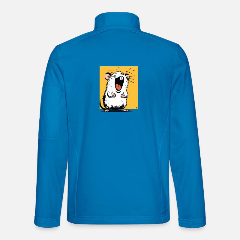 Laughing rat on yellow background - Unisex Softshell Jacket - light blue