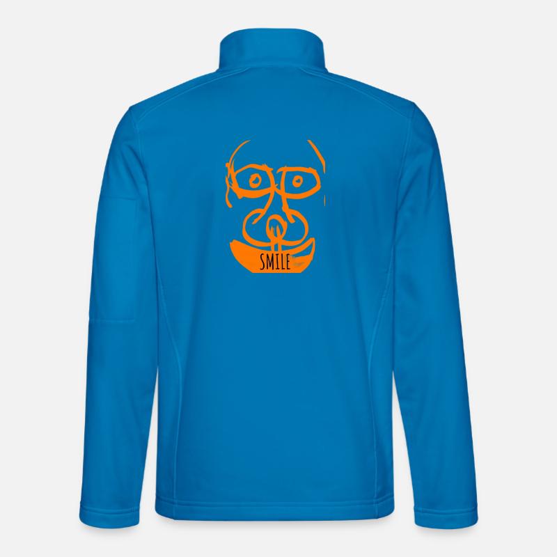 Orange Doodle Smile - Unisex Softshell Jacket - light blue
