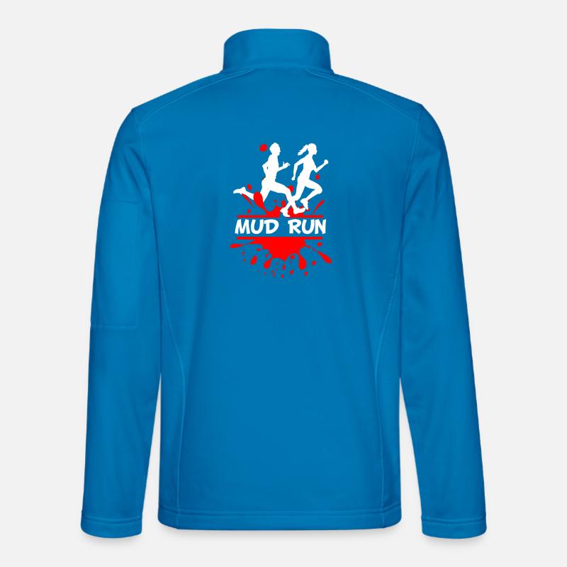 Mud Run Duo – Splash Runner Design - Unisex Softshelljacke - Lichtblau