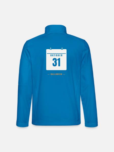 31 octobre Calendrier Date d’Halloween Horreur Effrayante - Veste en tissu softshell Unisexe - bleu clair - Dos