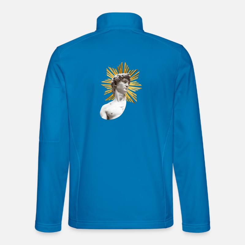 David mit Heiligenschein | Michelangelo - Unisex Softshelljacke - Lichtblau
