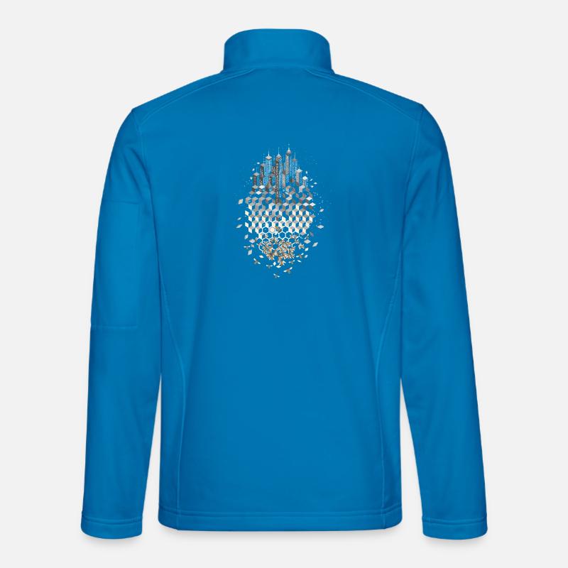 Skyline with bees and honeycombs Unisex Softshell Jacket
