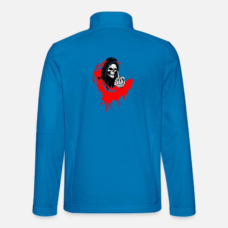 Rebellenschädel Illustration mit Mittelfinger - Unisex Softshelljacke - Lichtblau