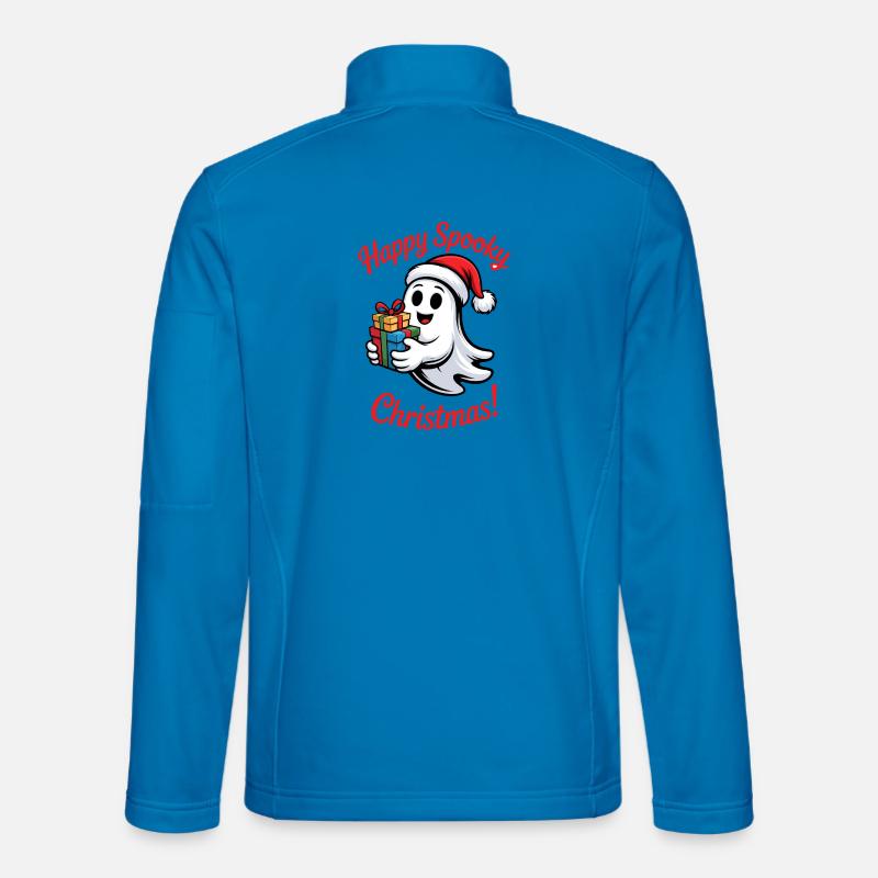 Spooky Christmas ghost with gift - Unisex Softshell Jacket - light blue