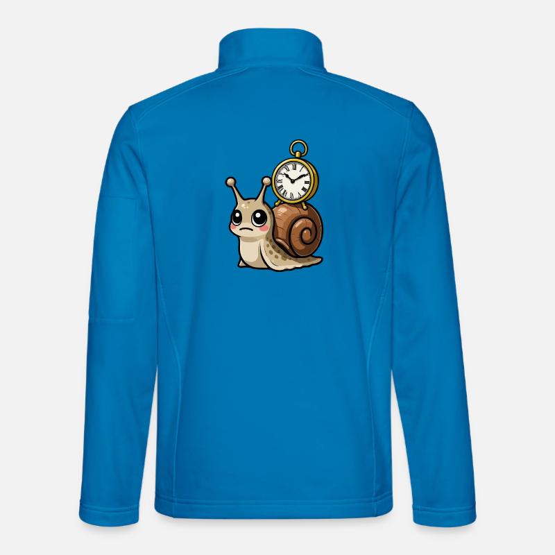 Schnecke mit Uhr auf Schale Unisex Softshelljacke
