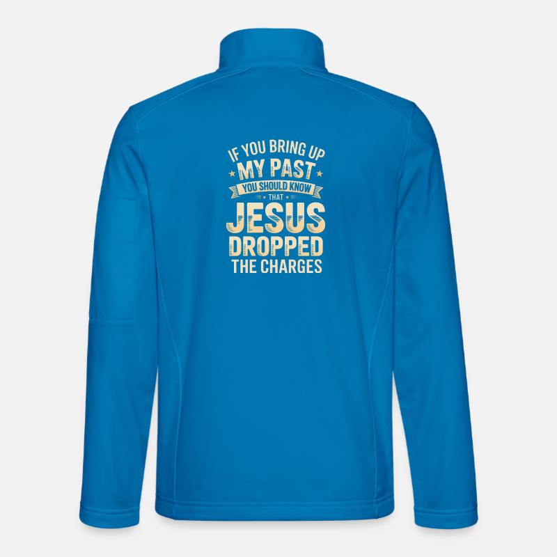 Past Charges: Jesus Dropped The Charges - Unisex Softshell Jacket - light blue