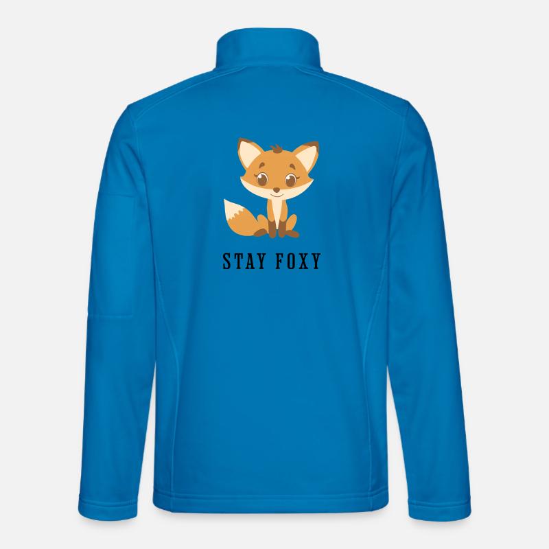 Cute Forest Fox Cartoon - Unisex Softshell Jacket - light blue