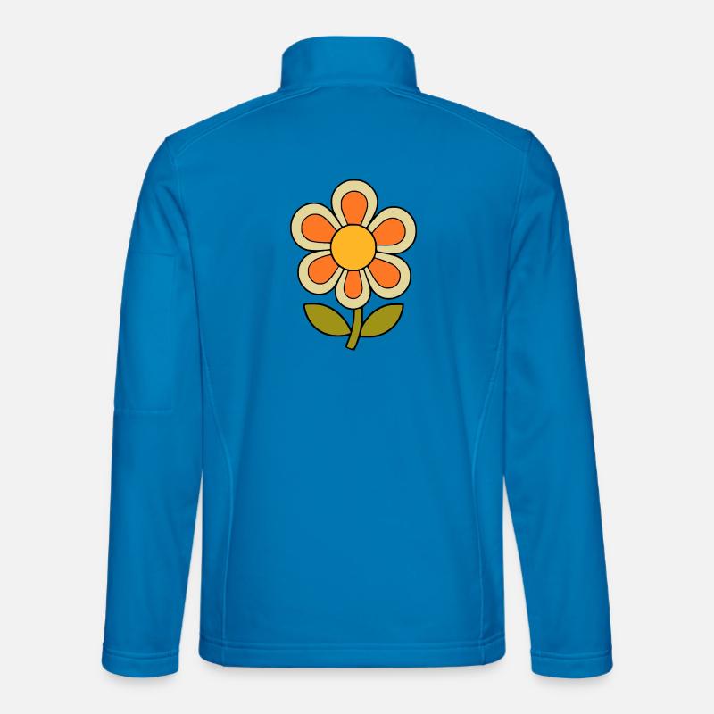 70s flower pattern retro flowerpower - Unisex Softshell Jacket - light blue