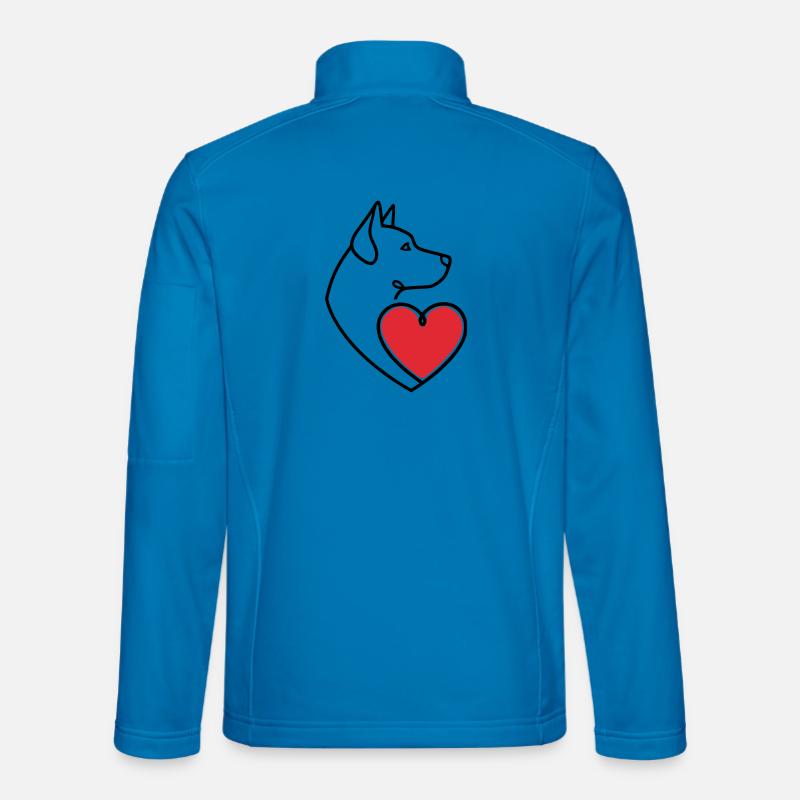 Hund Herz Dobermann Line Art Unisex Softshelljacke