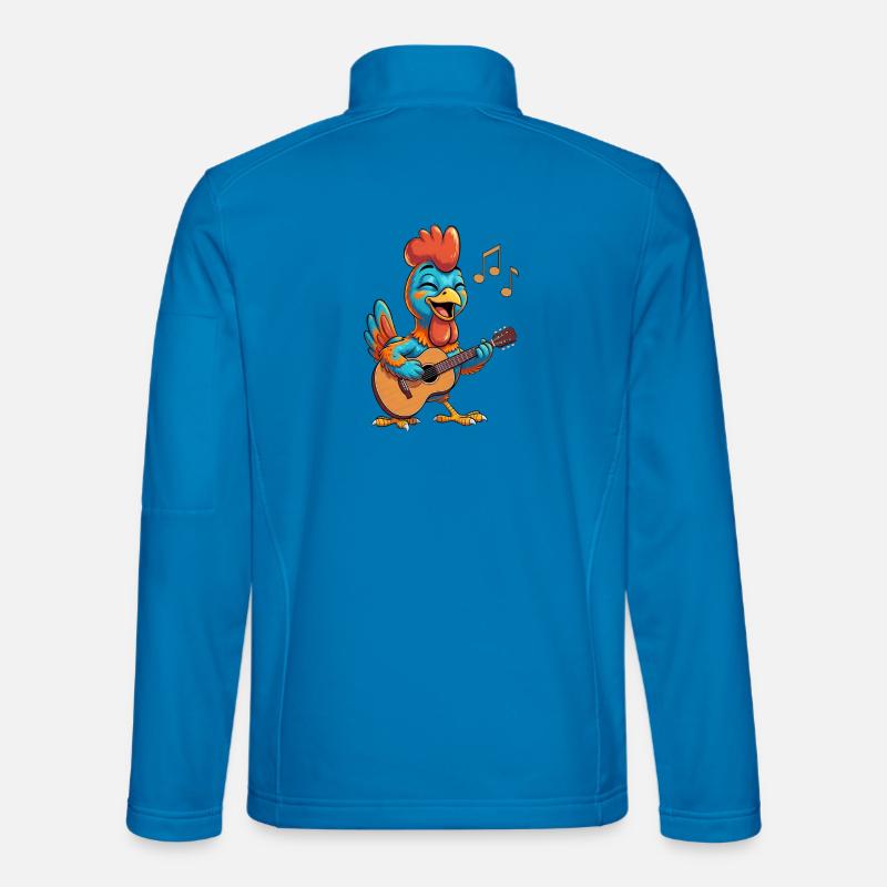 Lustiges Huhn mit Gitarre - Unisex Softshelljacke - Lichtblau