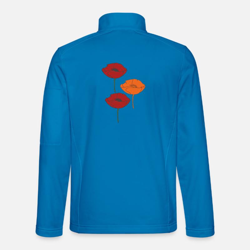 poppies and orange - Unisex Softshell Jacket - light blue