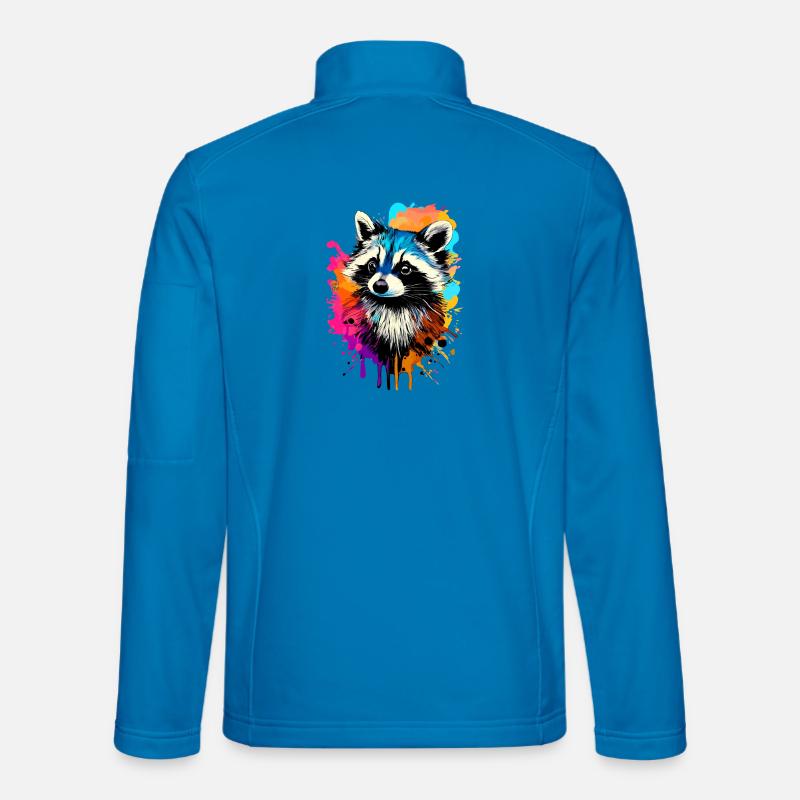 Waschbär Farbenfroh - Waschbär Raccoon - Unisex Softshelljacke - Lichtblau