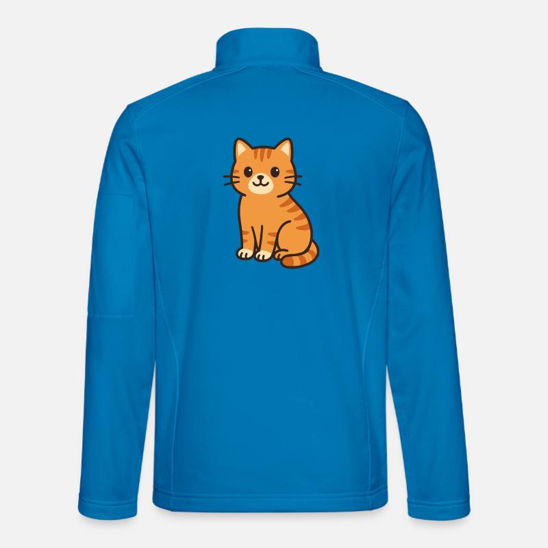 Cuddly Kitten Orange Stripes - Unisex Softshell Jacket - light blue